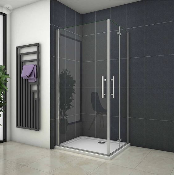 Frameless Pivot Bi fold Shower Enclosures corner entry - Image 6