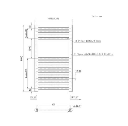 Chrome Bathroom Central Heating Towel Rail Straight Designer Ladder Radiator Warmer - Image 3